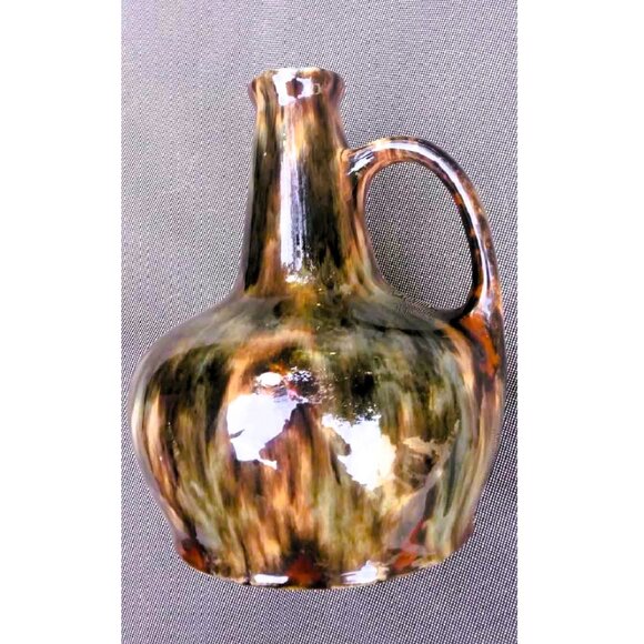 Vintage 1930's Brush McCoy Brown Onyx Glazed Ceramic Music Box Jug - Picture 4 of 8